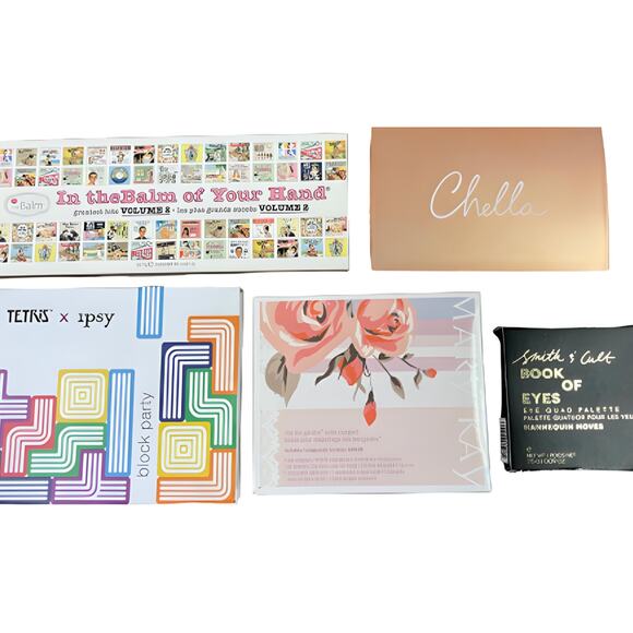 Lot of 5 Eyeshadow Makeup: Chella Tetris X Ipsy The Balm Smith & Cult New in Box - Picture 1 of 4